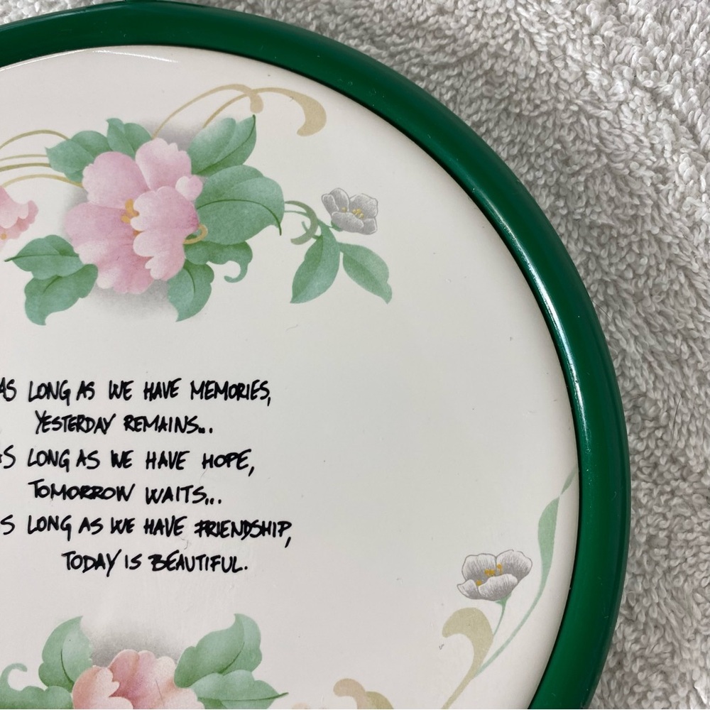 Vintage Ceramic Friendship Quote W Flowers Wall Decor - Picture 4 of 9